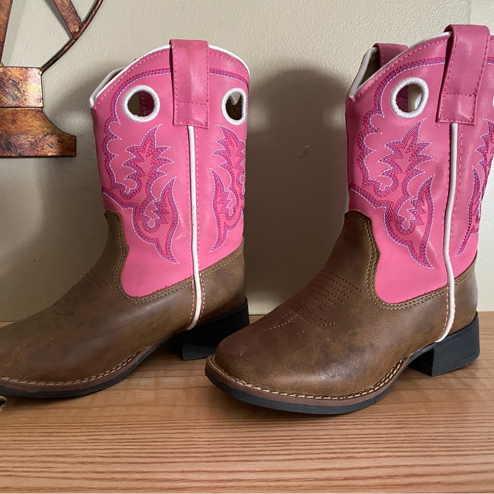 Laredo Kids Boots Pink and Brown